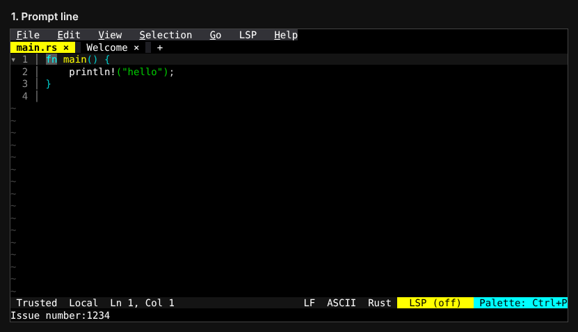 Prompt line